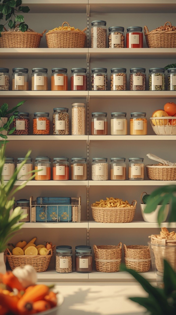 Organized pantry shelves for KitchenPilot inventory features